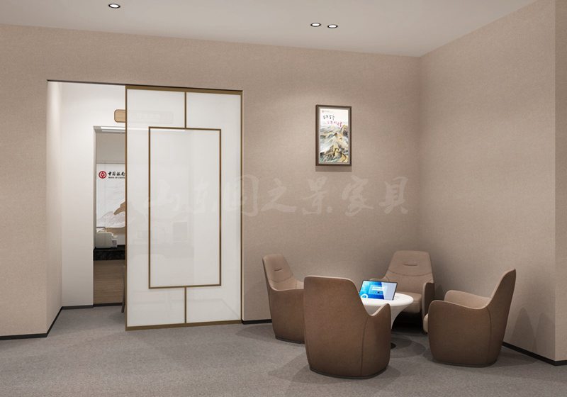 中国银行定制家具-银行封闭式柜台